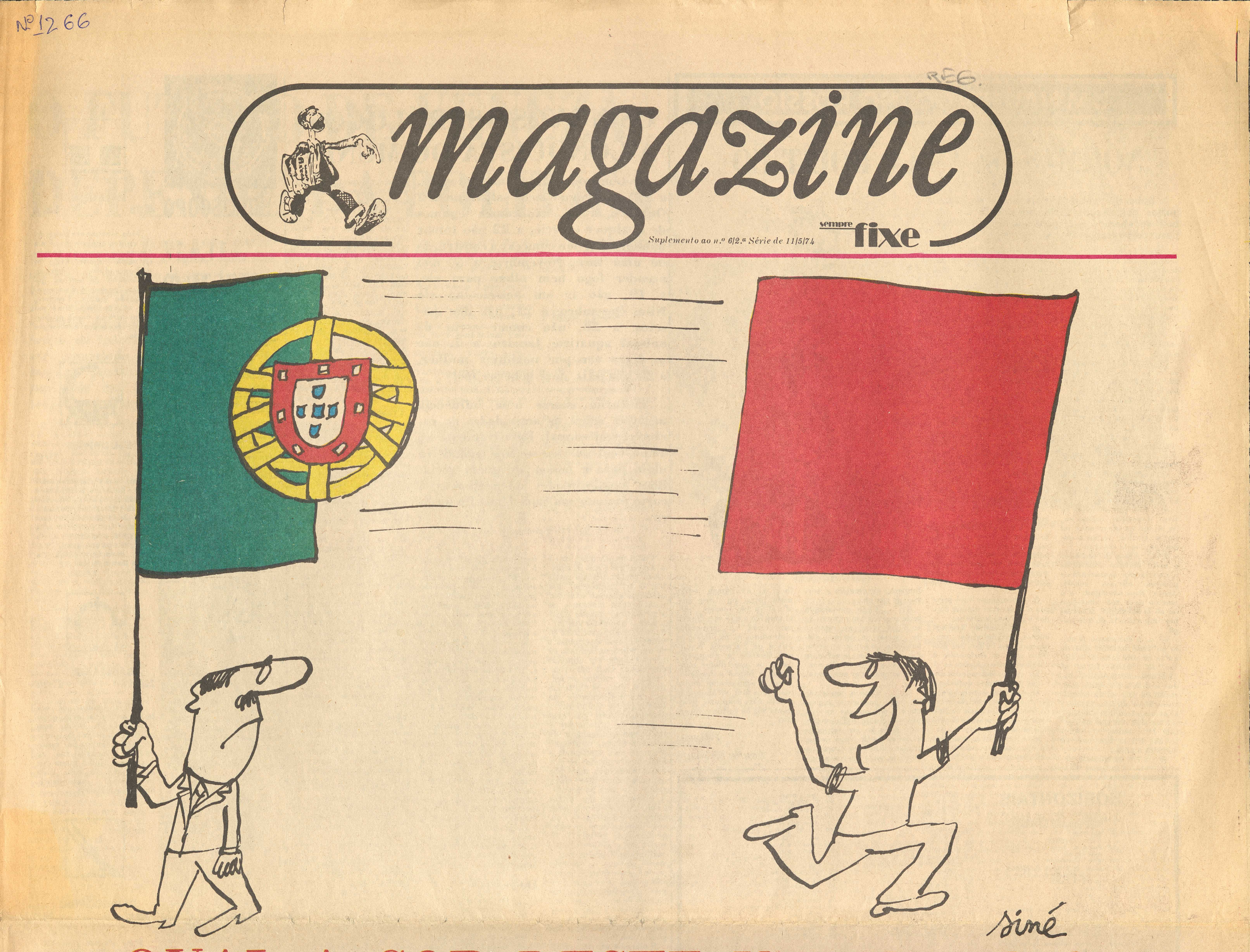 Cartoon na capa do Jornal Sempre Fixe (1974)