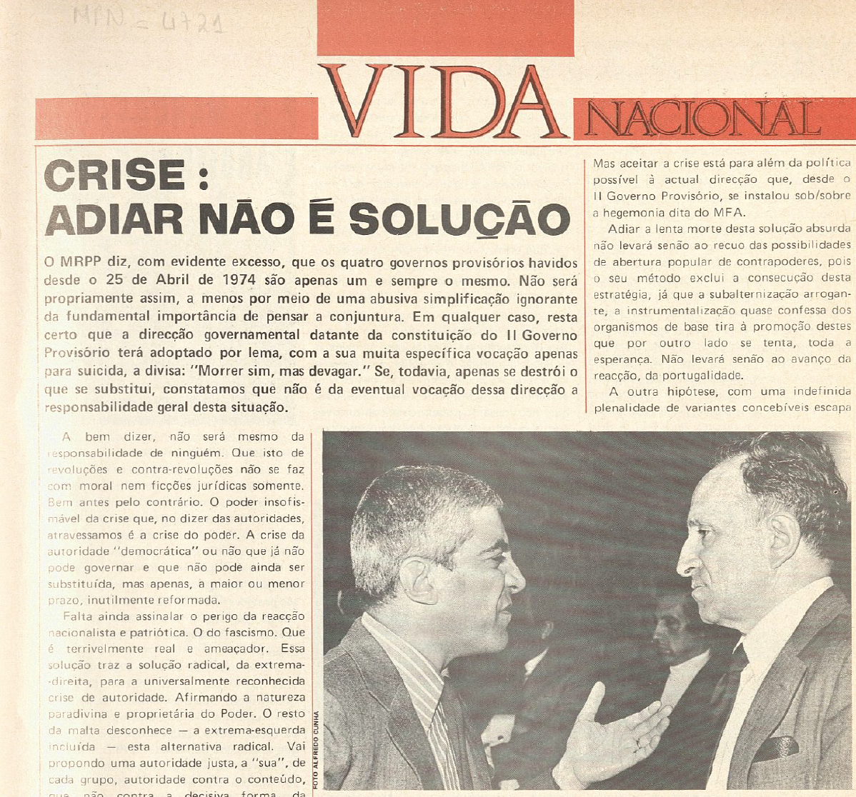 "Crise: Adiar não é a solução"