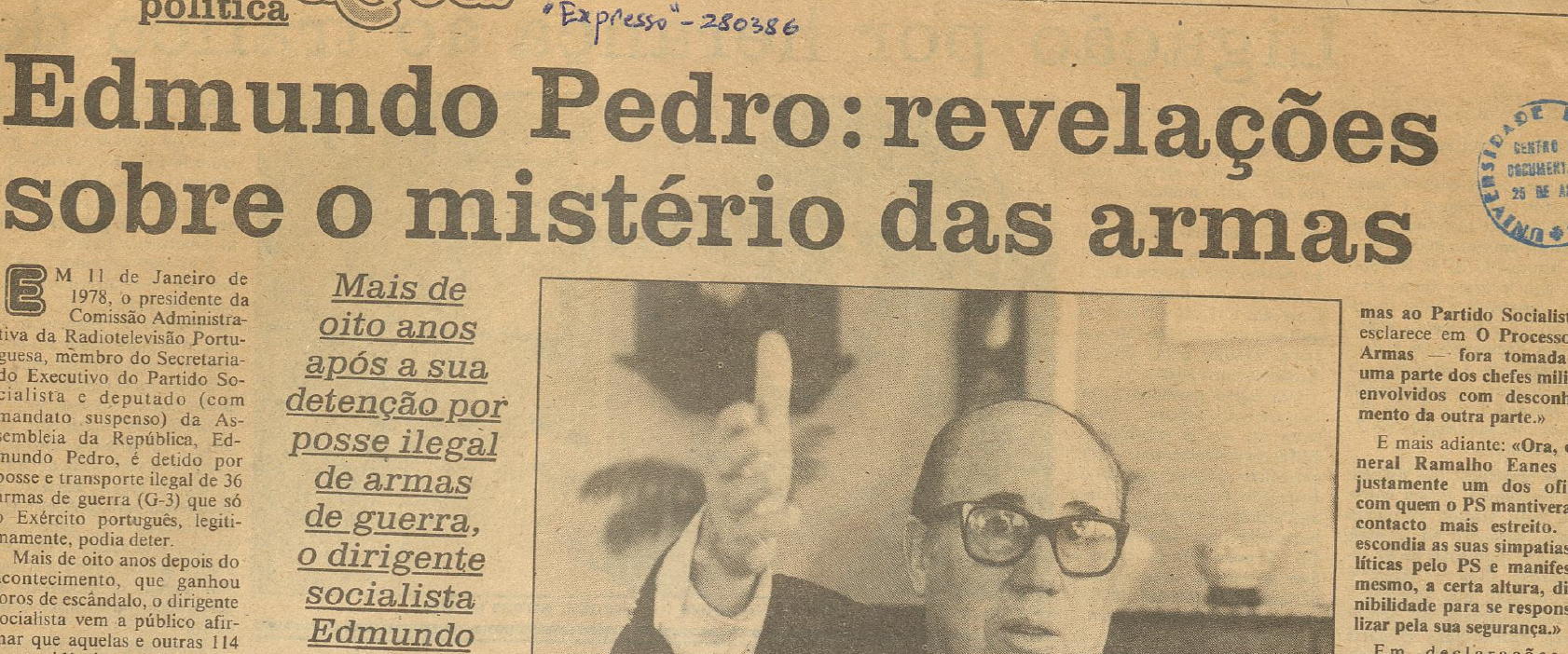 "Edmundo Pedro revelações sobre o misterio das armas"