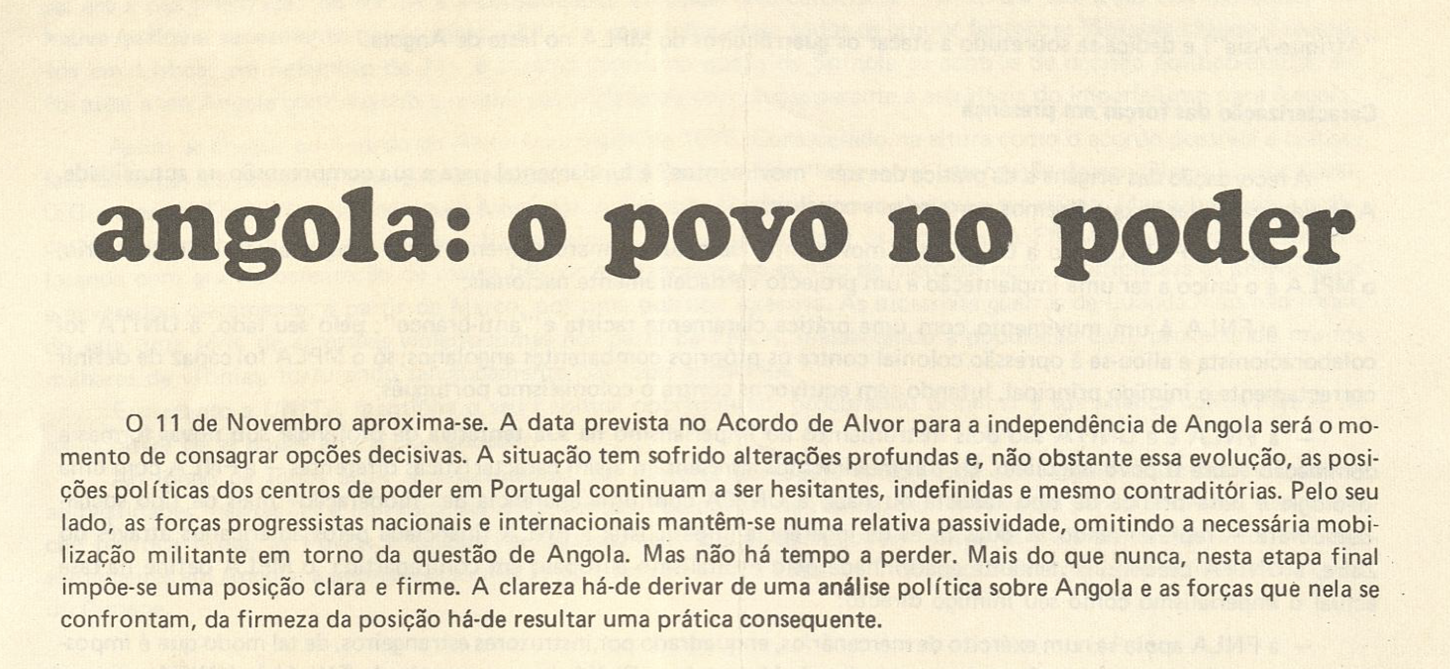 Angola o povo no poder