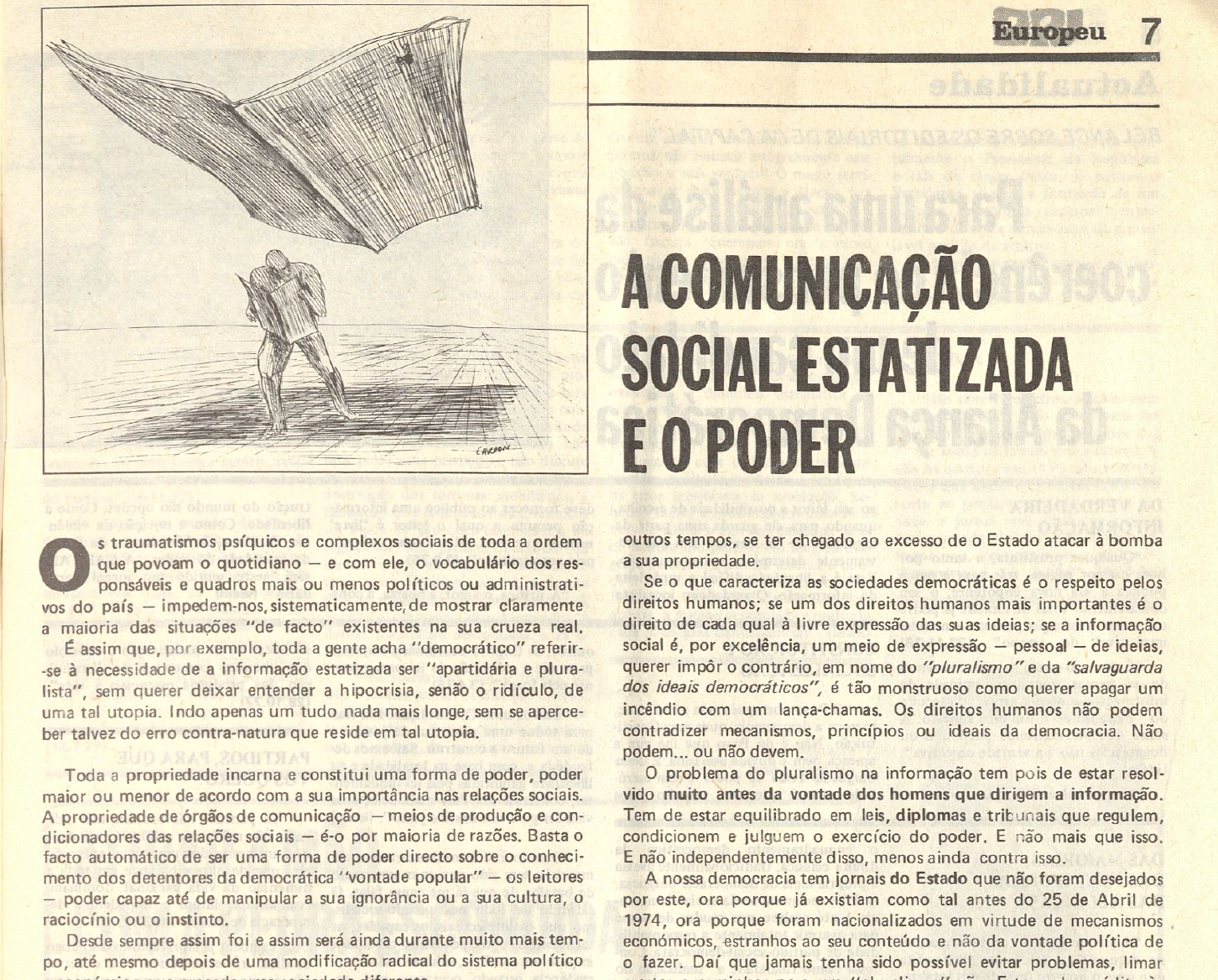 "A comunicação social estatizada e o poder"