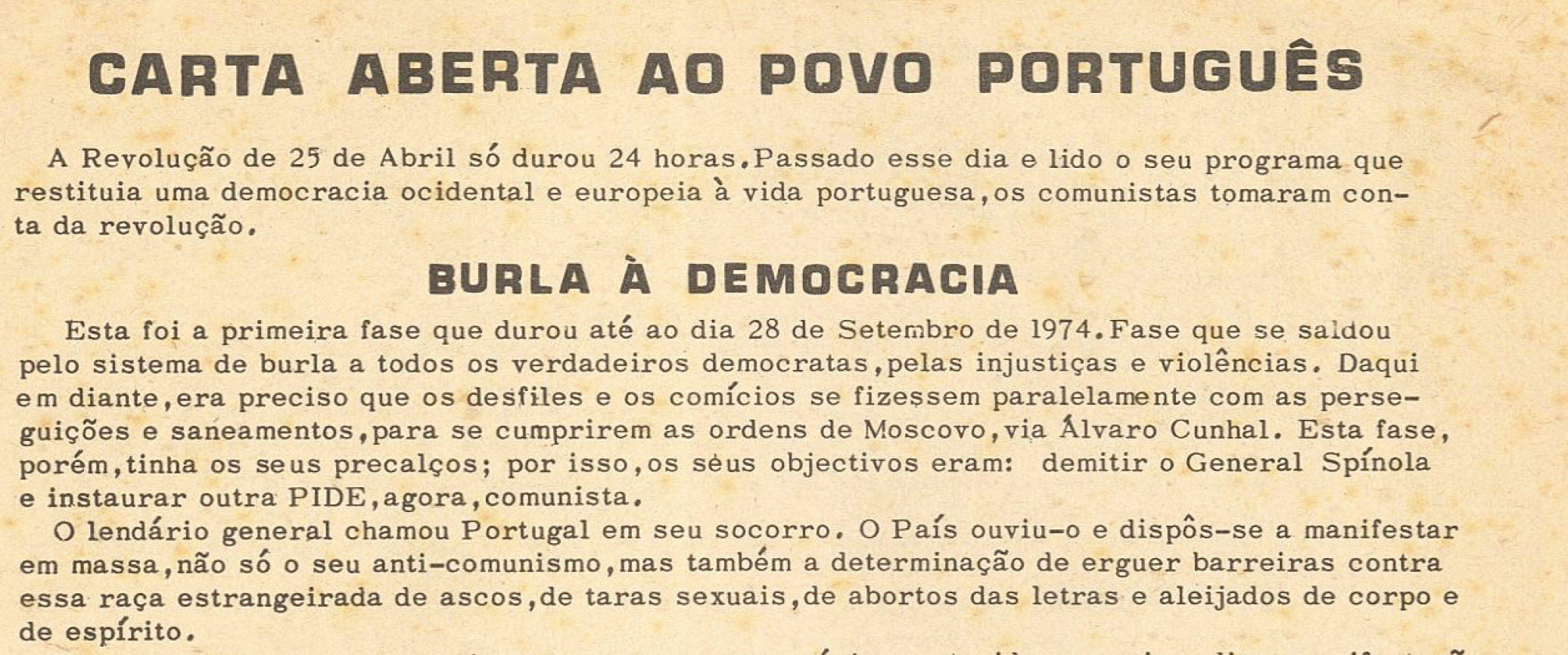 Carta aberta ao povo português