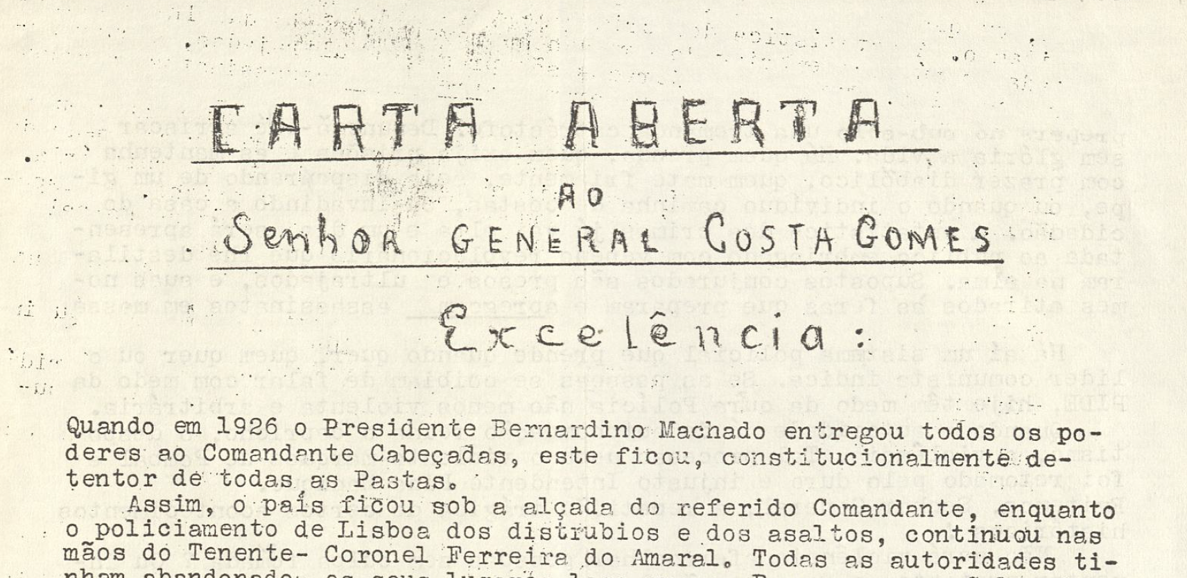 Carta aberta ao senhor general Costa Gomes