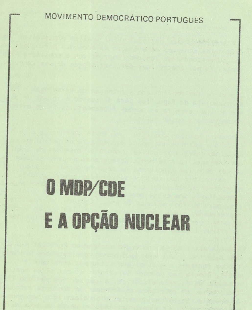 O MDP/CDE e a opção nuclear