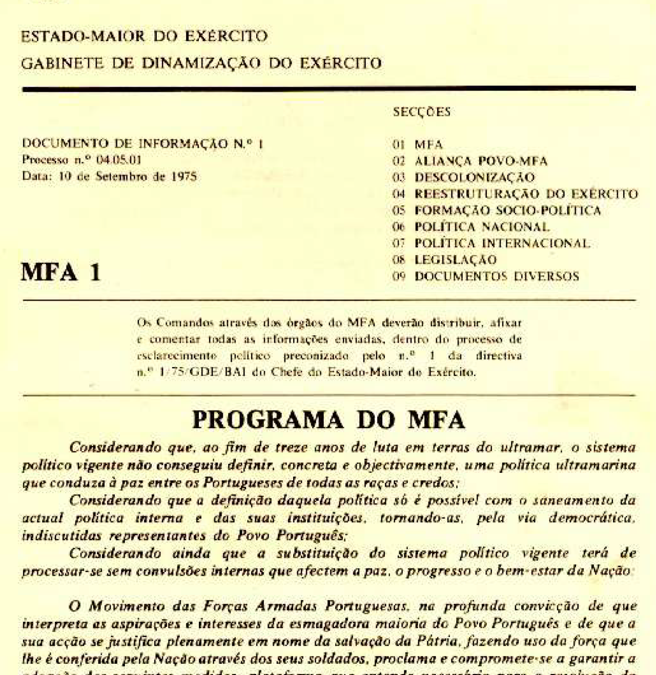 Programa do MFA