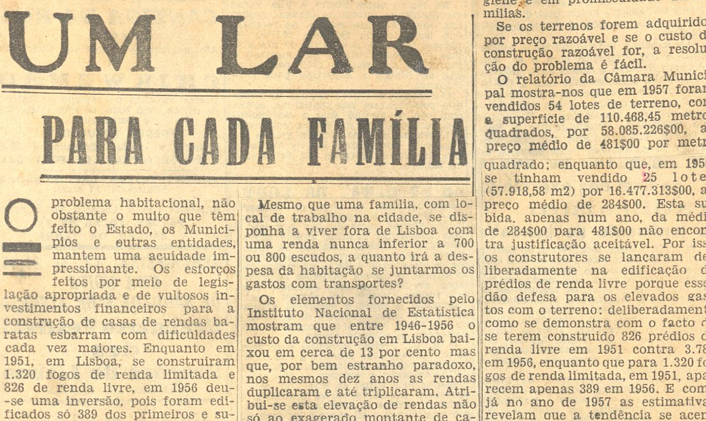 "Um lar para cada família"