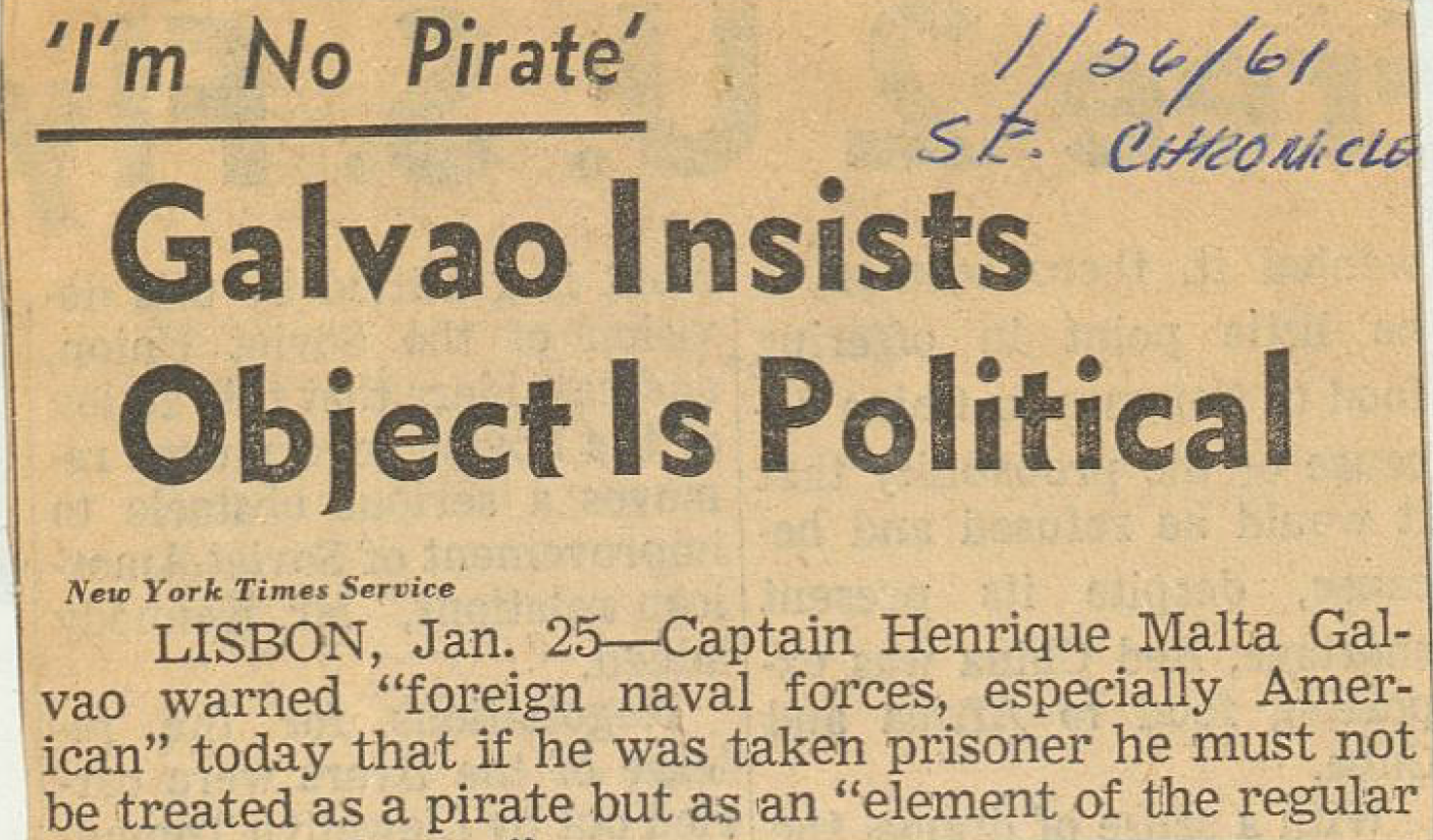 "Galvão Insists object is  political"