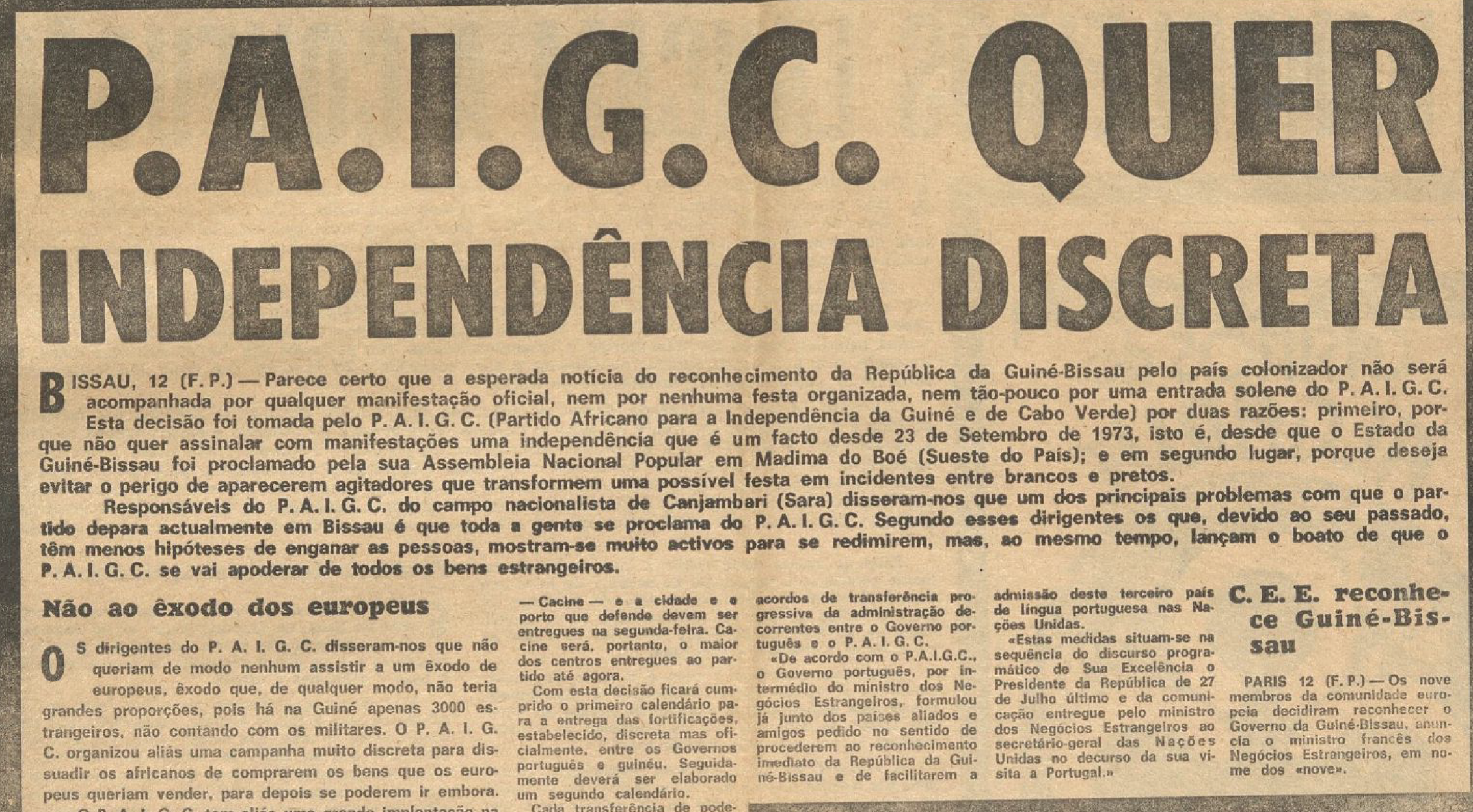 "PAIGC quer indepêndencia discreta"