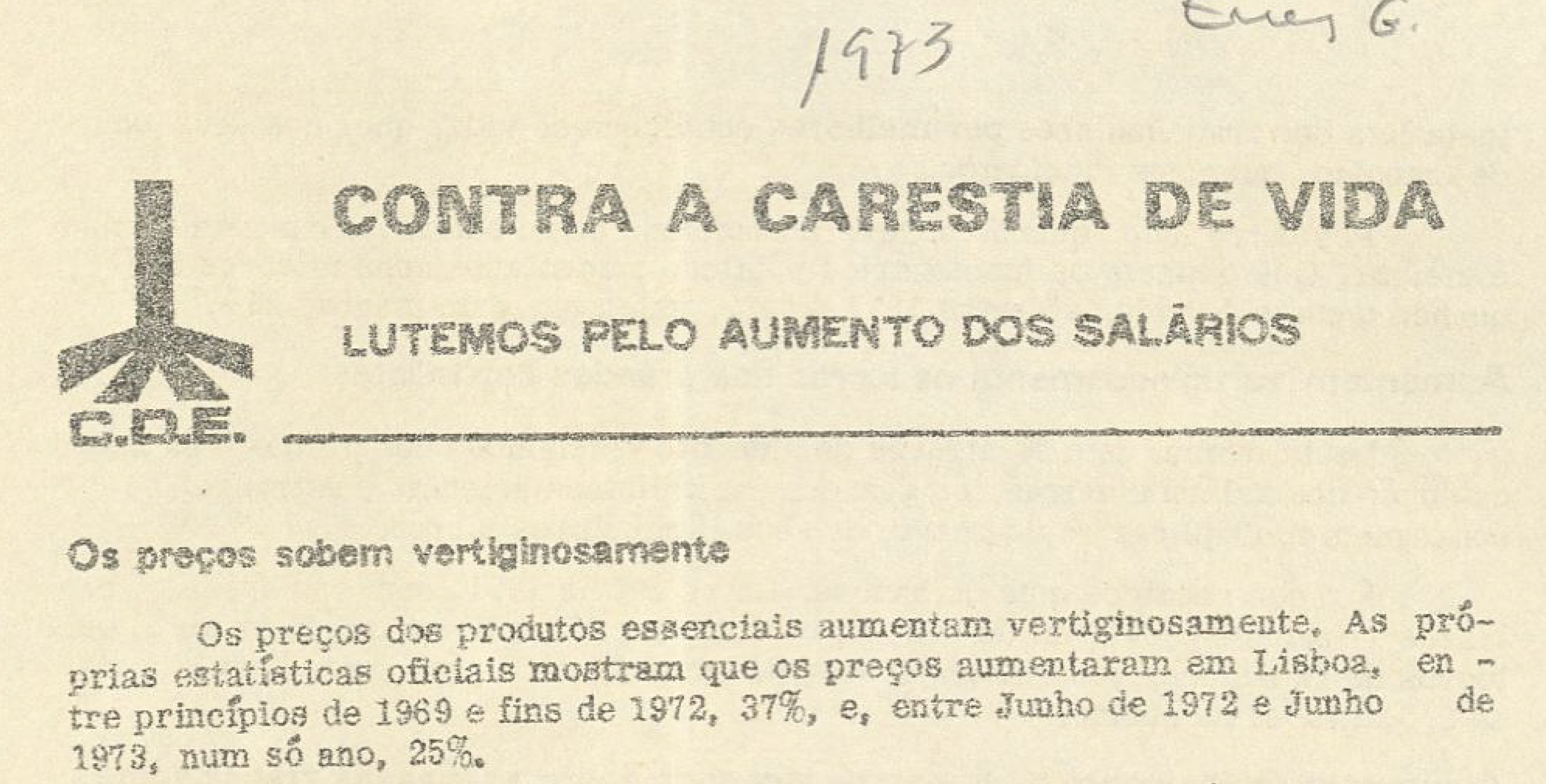 Contra a carestia de vida (MDP/CDE)