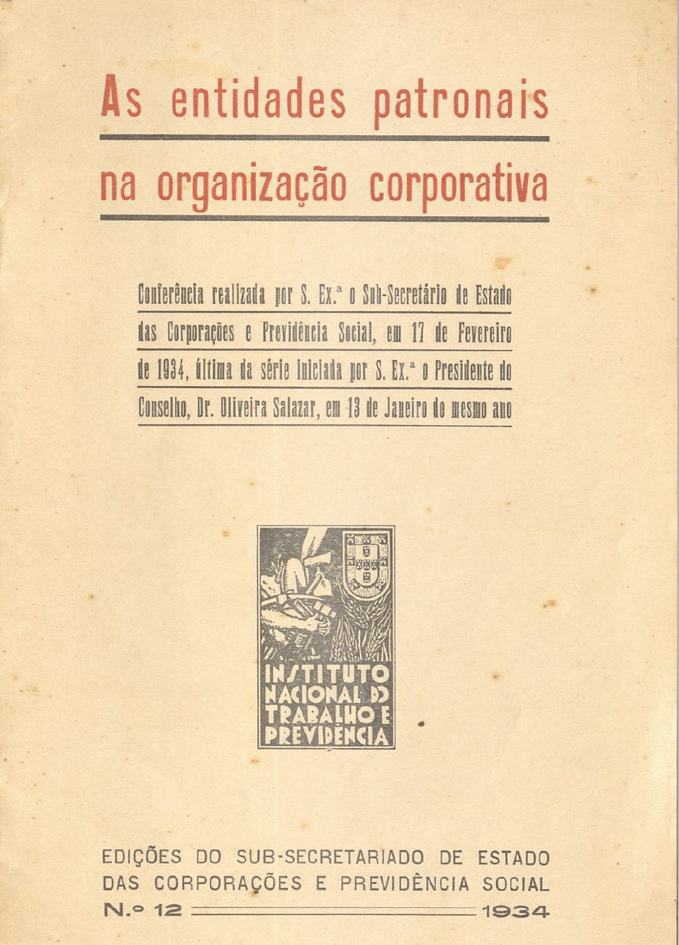 As entidades patronais na organização corporativa