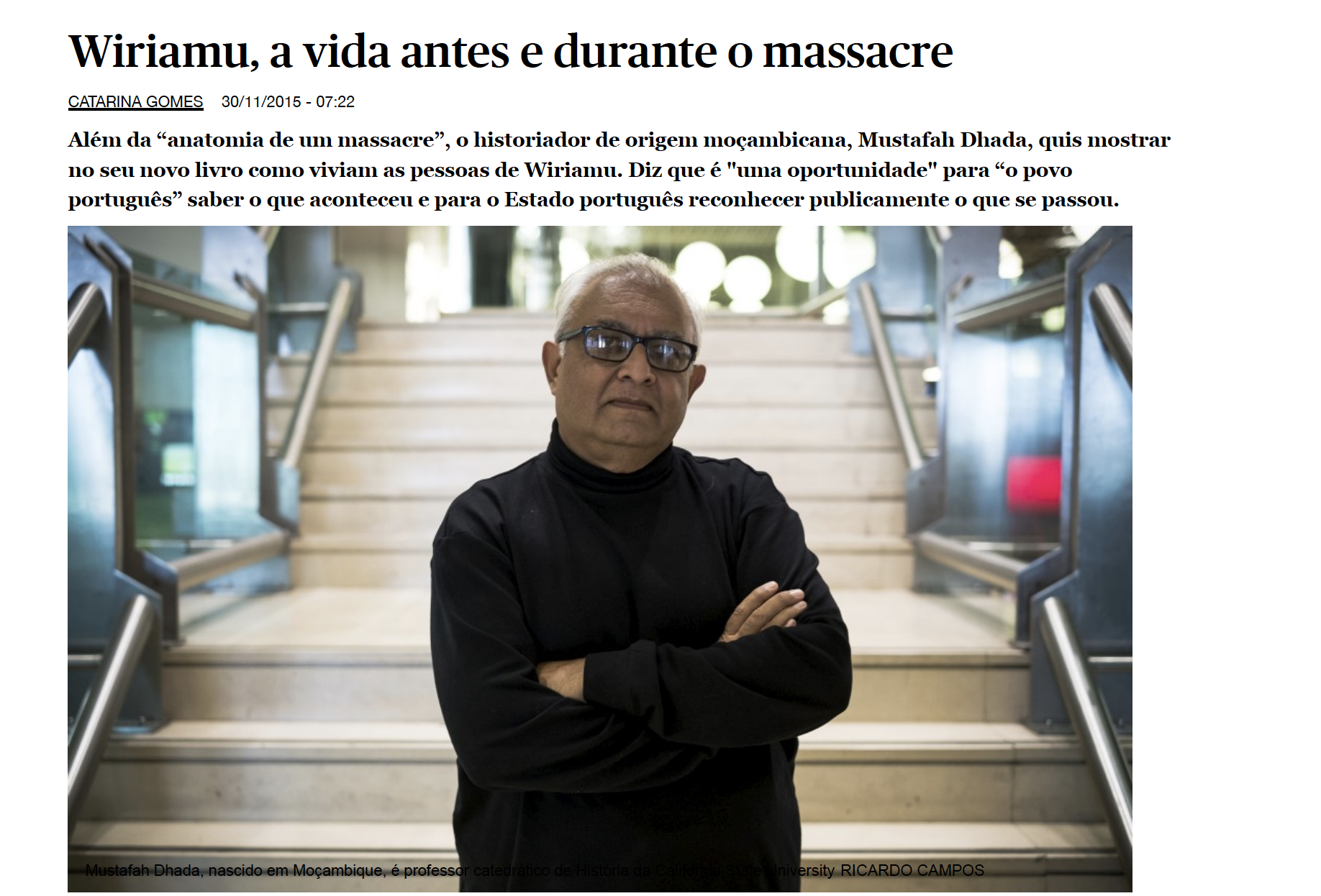 "Wiriamu, a vida antes e durante o massacre"