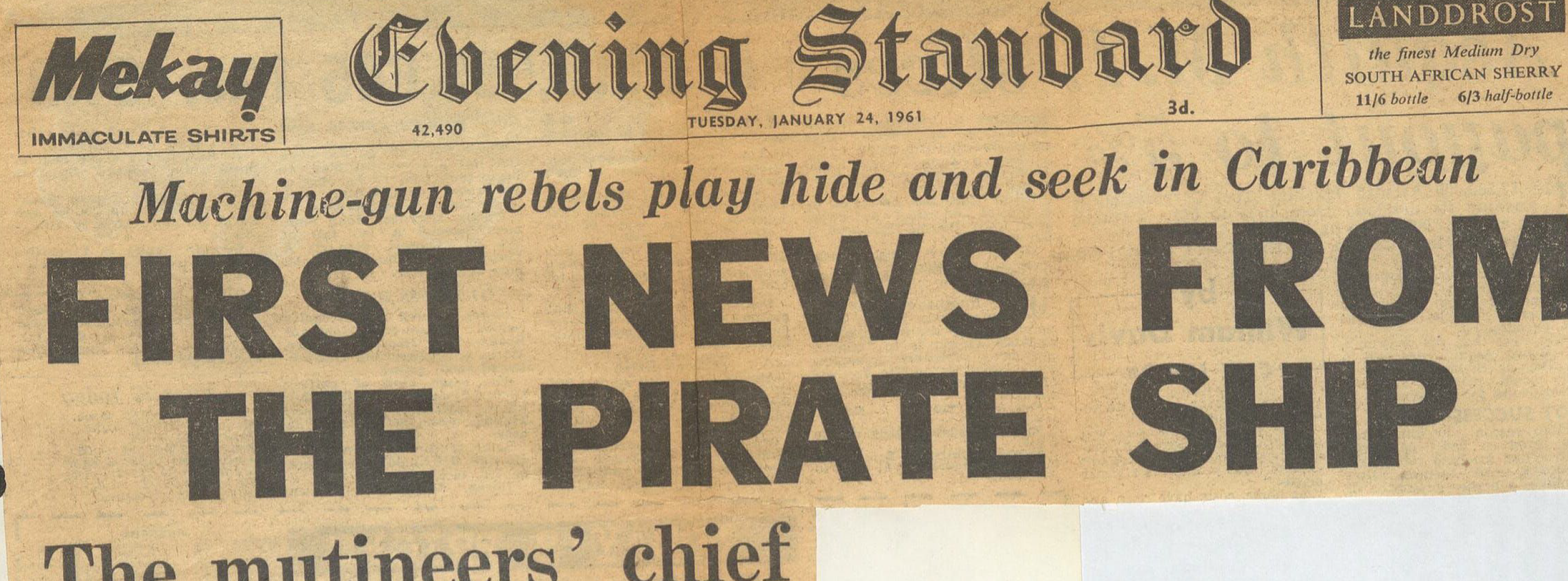 "First News From The Pirate Ship"