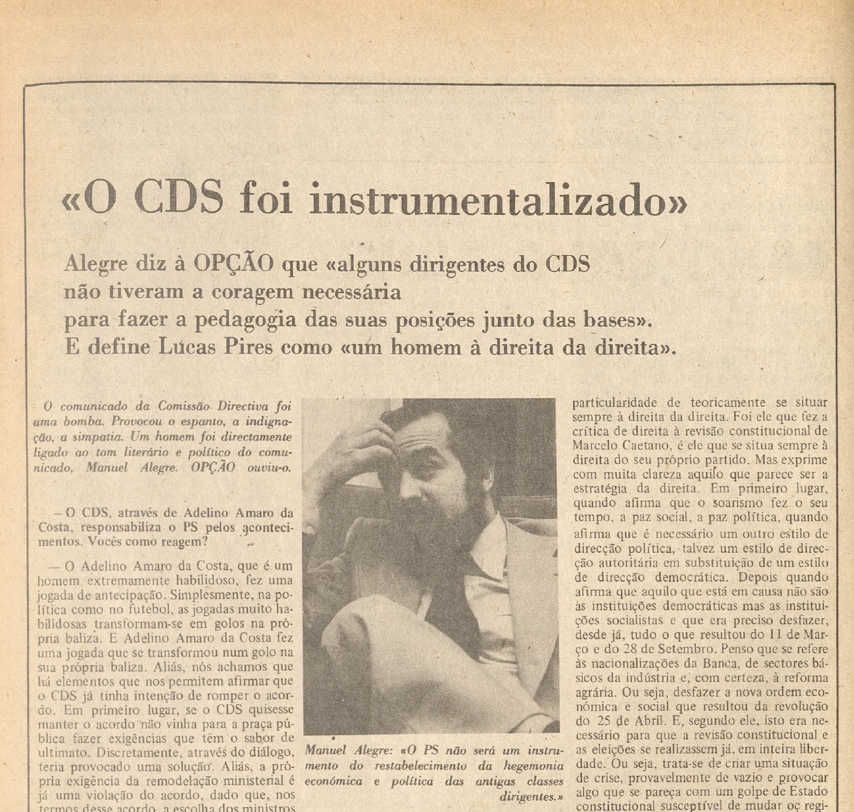 "O CDS foi instrumentalizado"