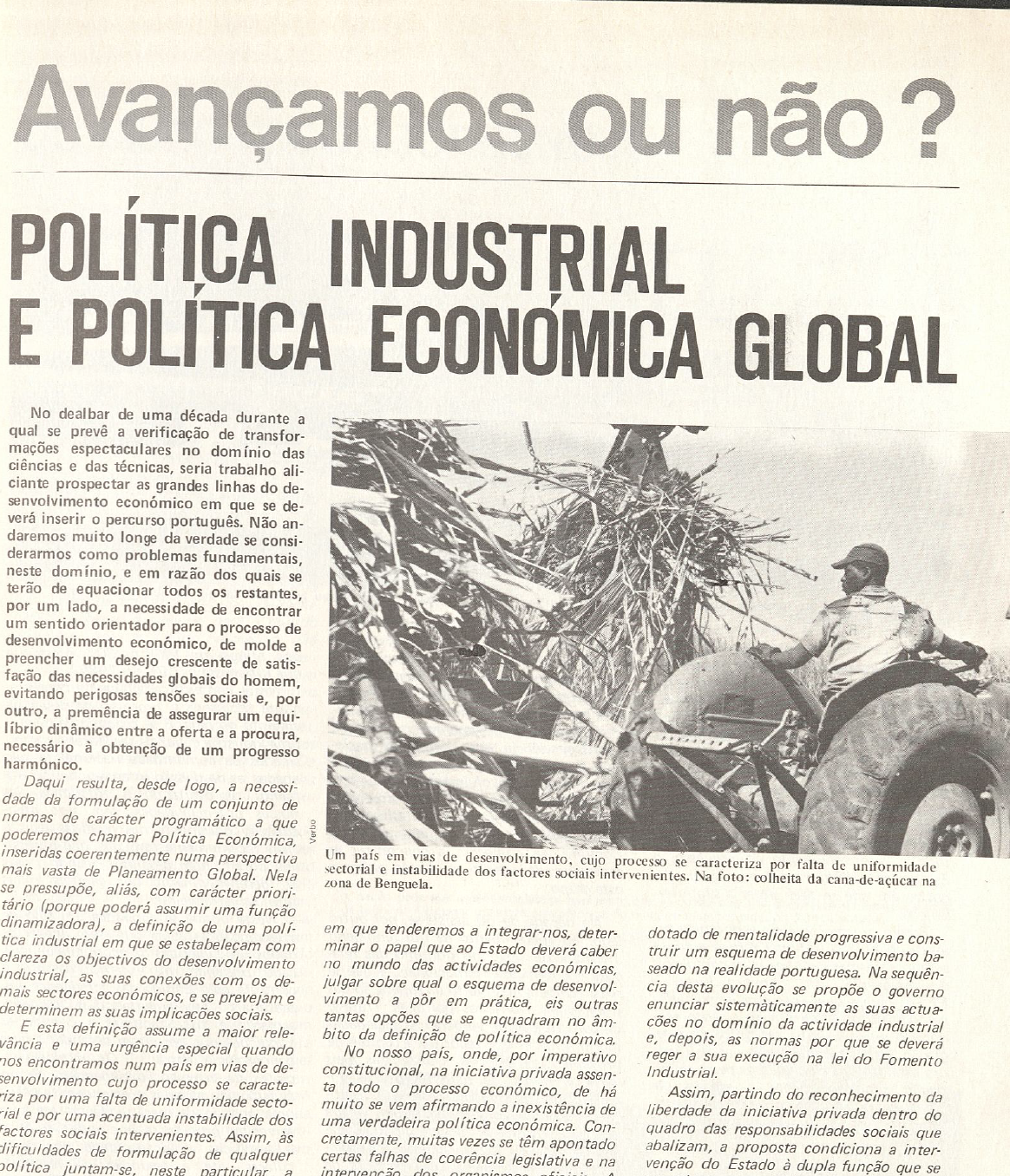 "Política Industrial e política económica global"