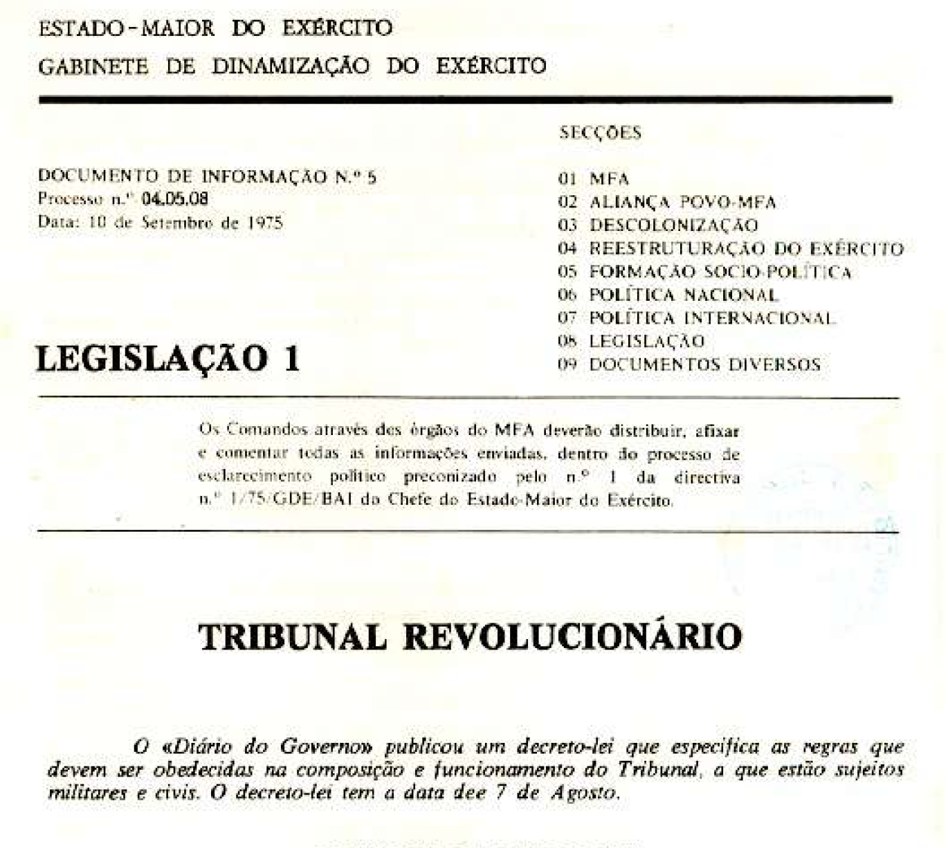 Tribunal revolucionário - MFA