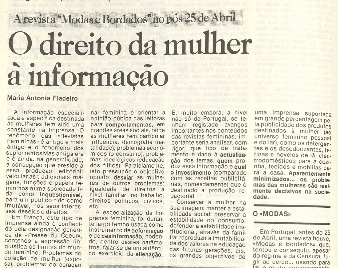 "O direito da mulher à informação"