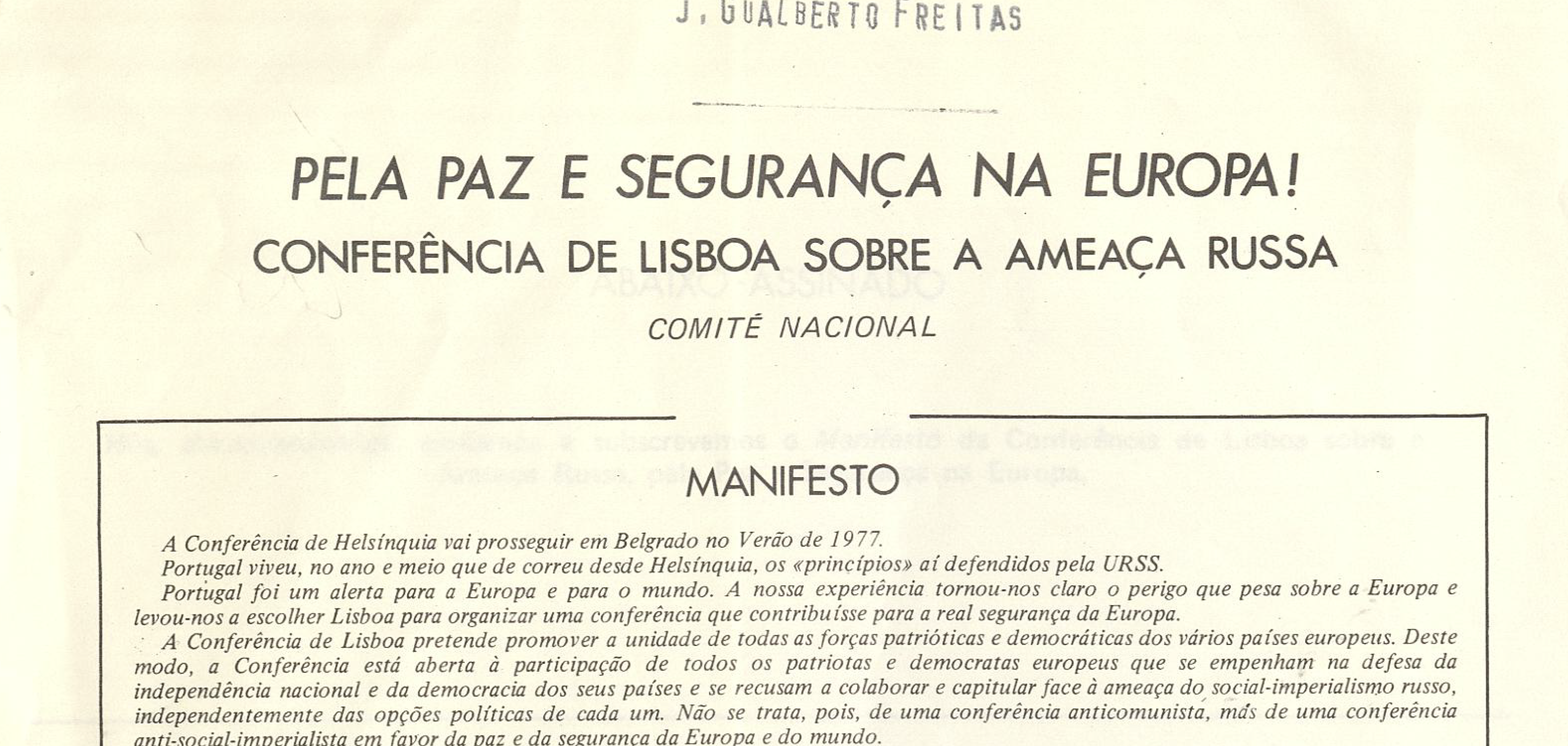 Pela paz e segurança na Europa -  Conferencia de Lisboa sobre a ameaça russa