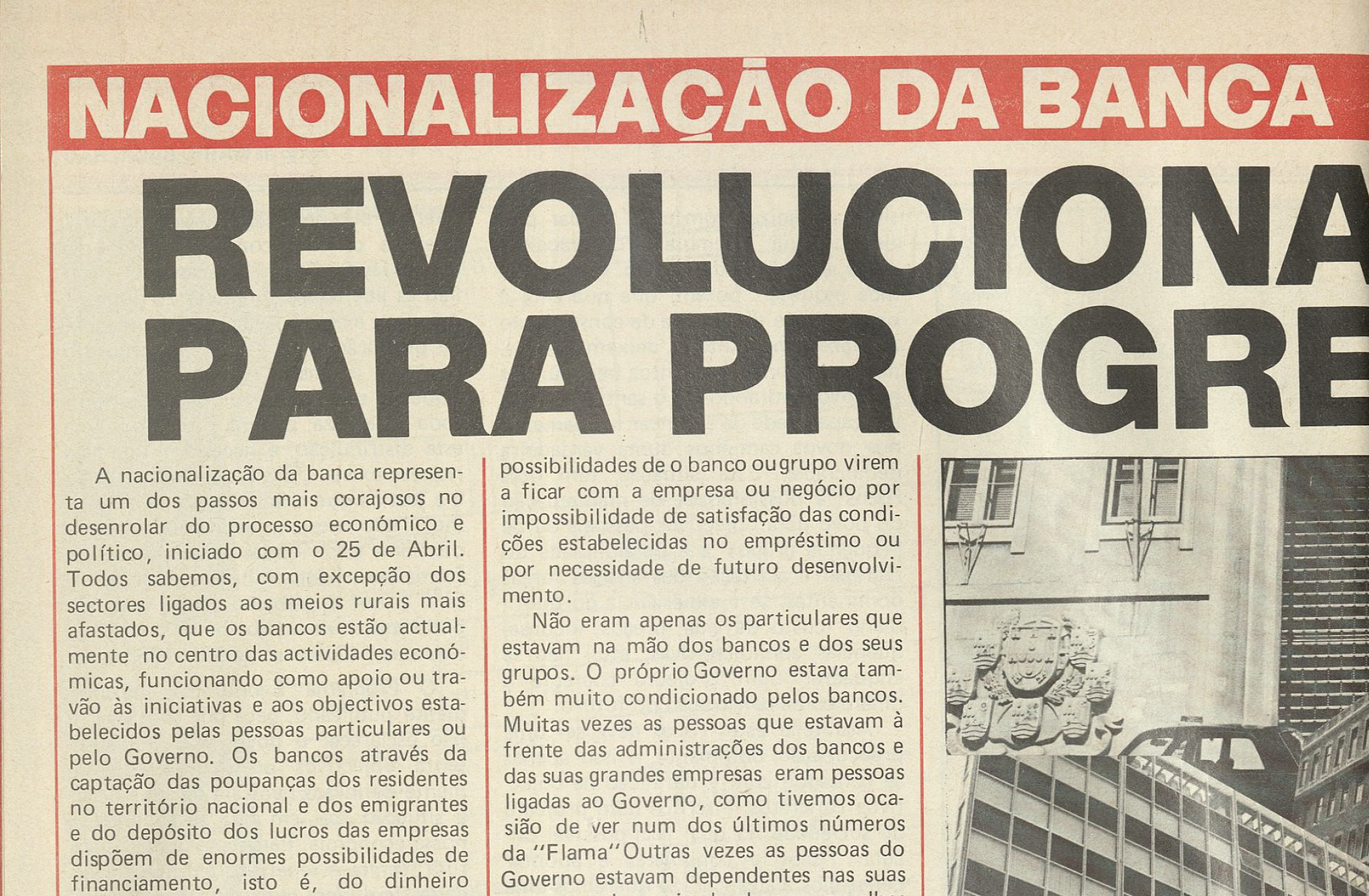 "Nacionalização da Banca: Revolucionar para progredir"