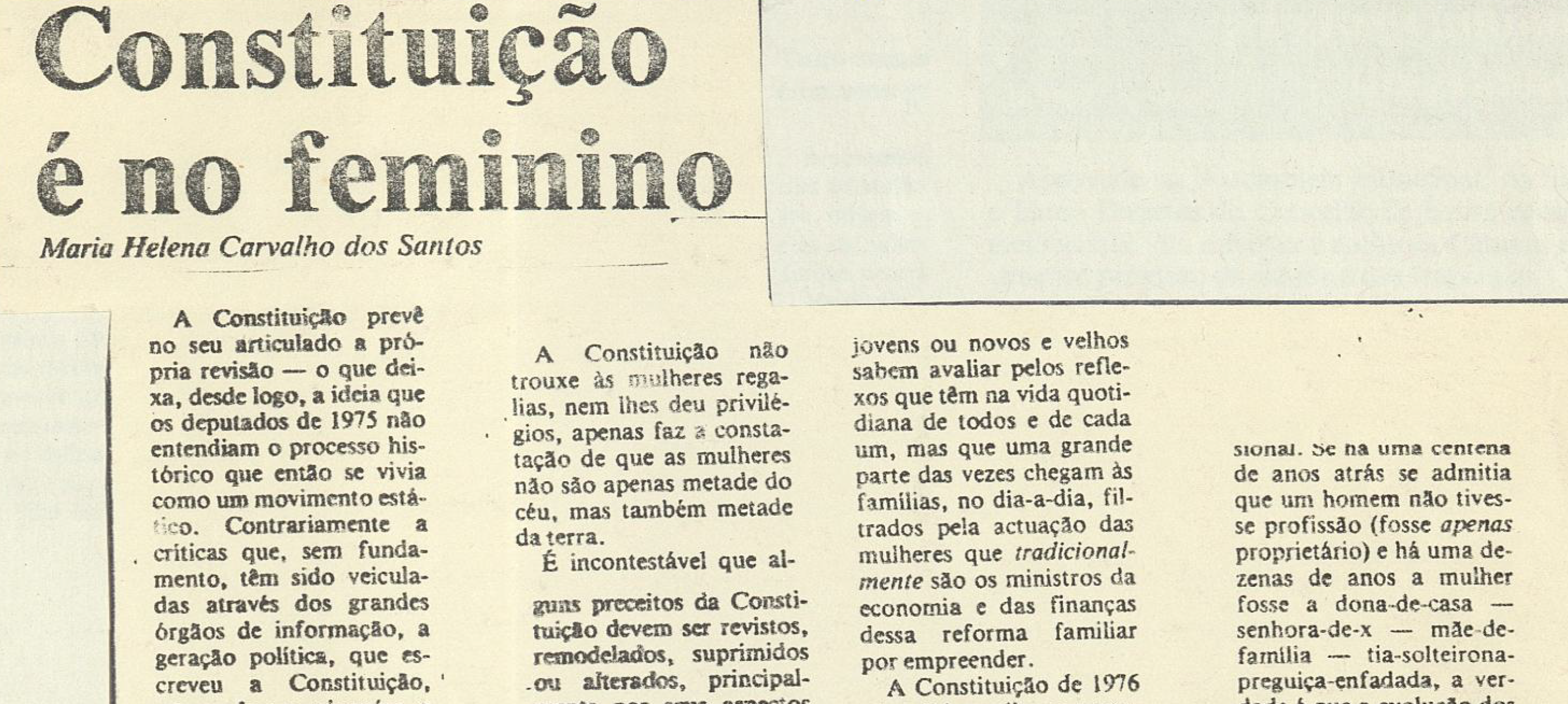 "Constituição é no feminino"