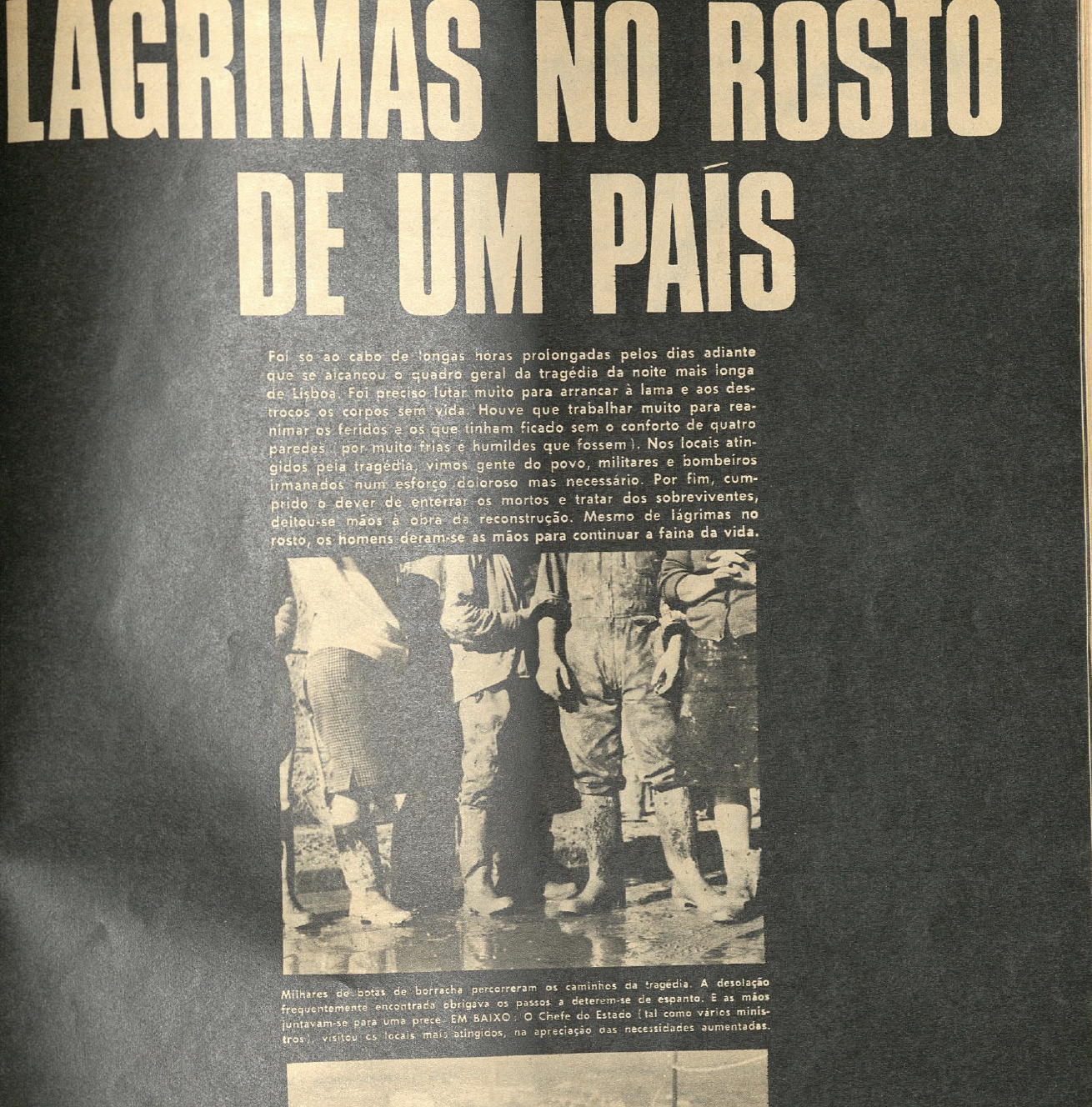 "Lágrimas no rosto de um país"