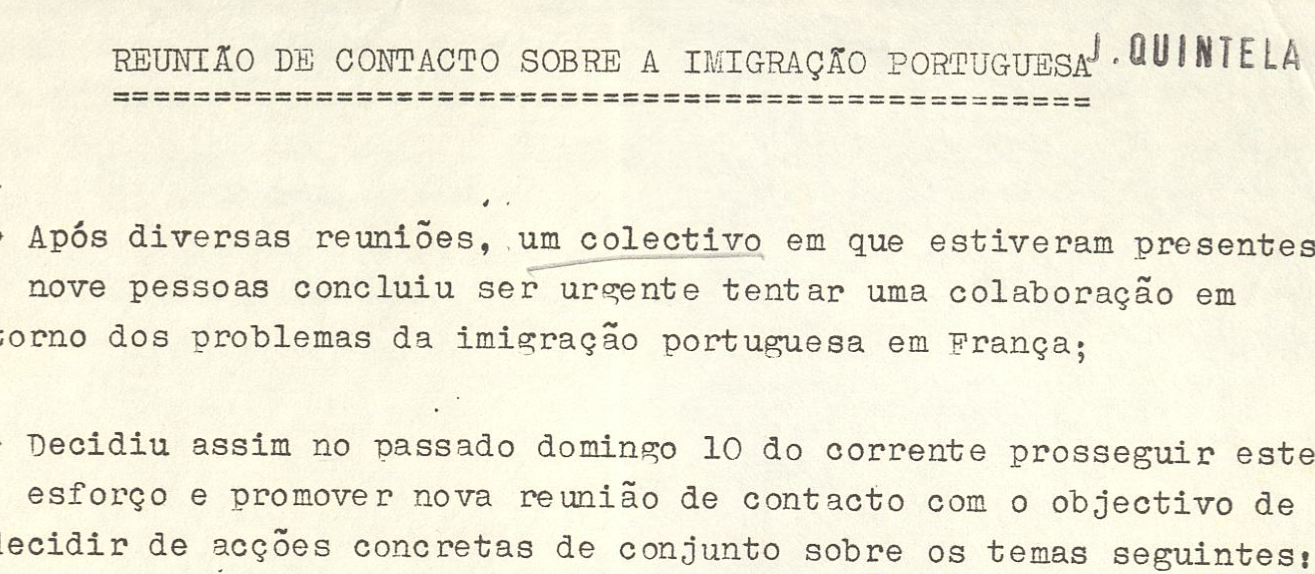 Reunião de contacto sobre a imigração portuguesa