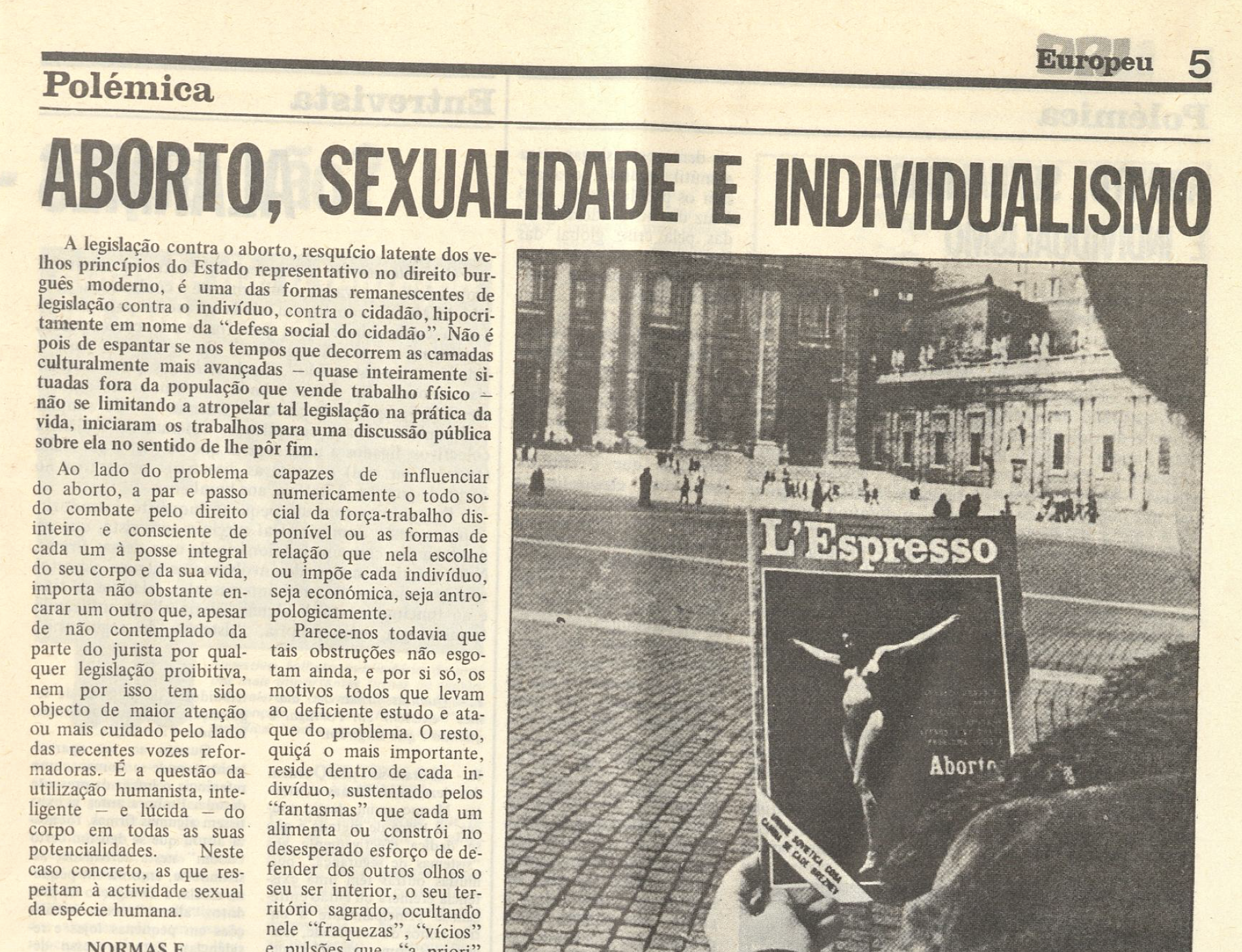 "Aborto, sexualidade e individualismo"