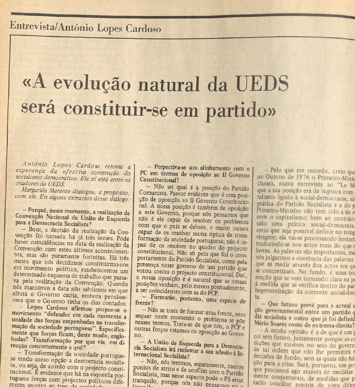 "A evolução natural da UEDS será constituir-se em partido"