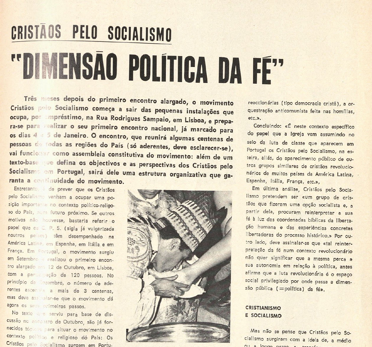 "Cristãos pelo socialismo - Dimensão política da fé"