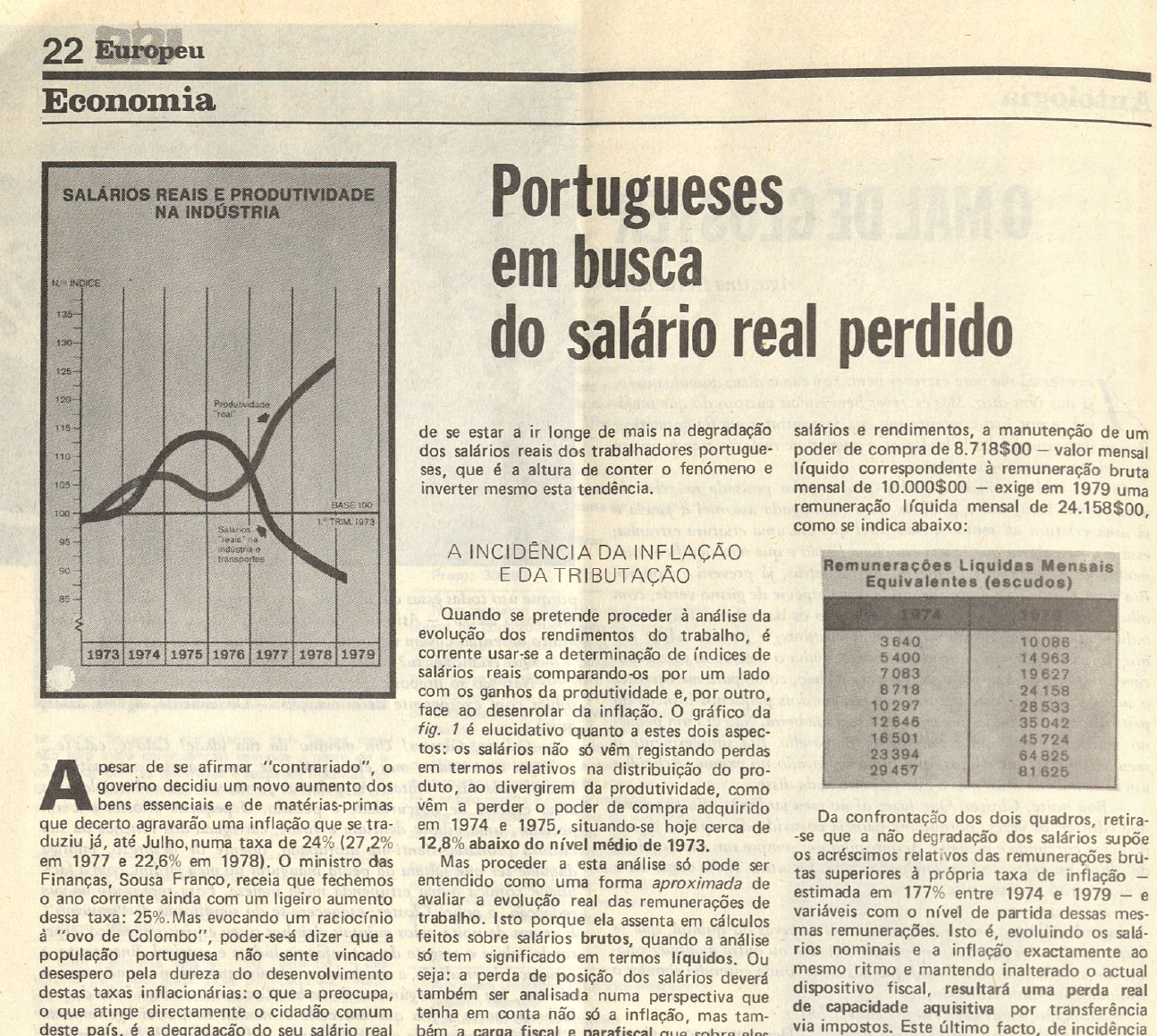 "Portugueses em busca do salário real perdido"