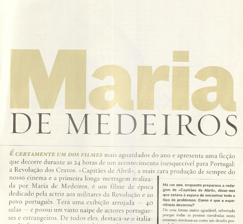 "Maria de Medeiros -  Capitães de Abril"