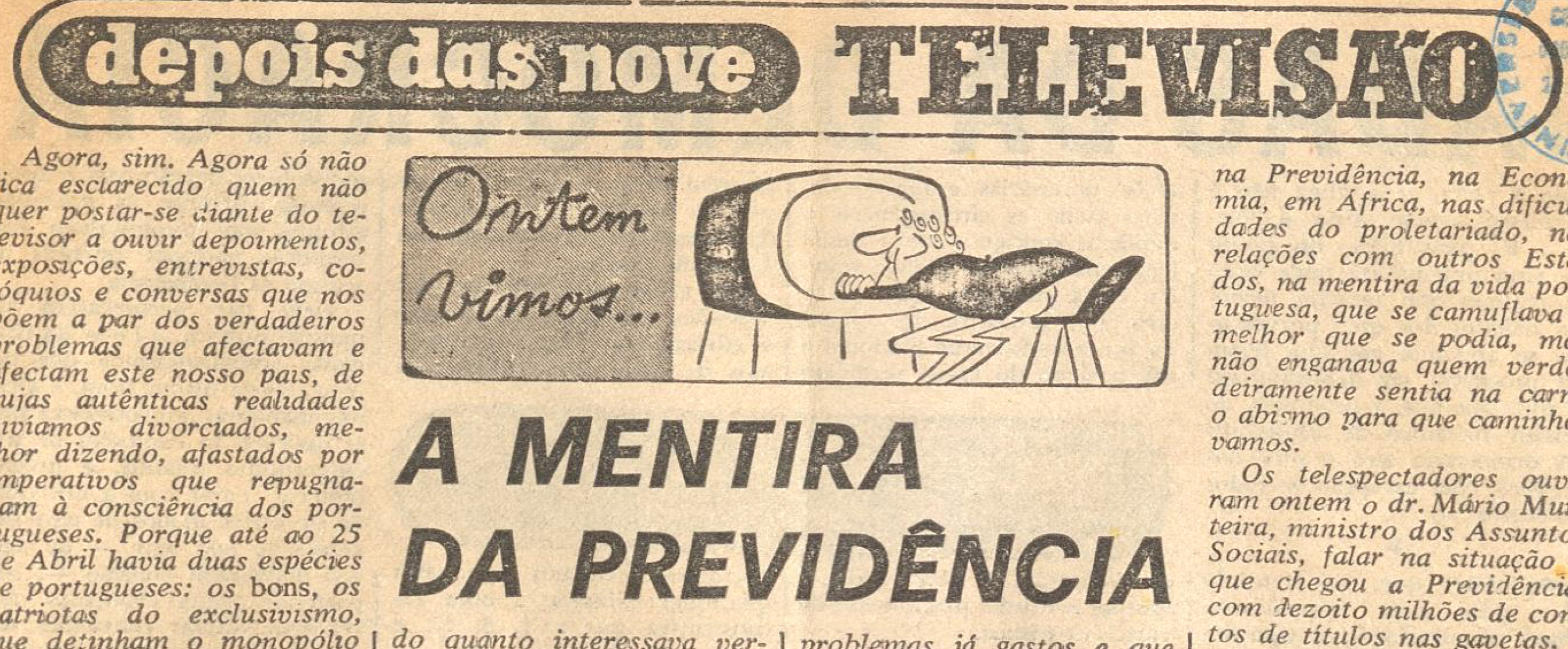 "Depois das nove televisão: A mentira da previdência"