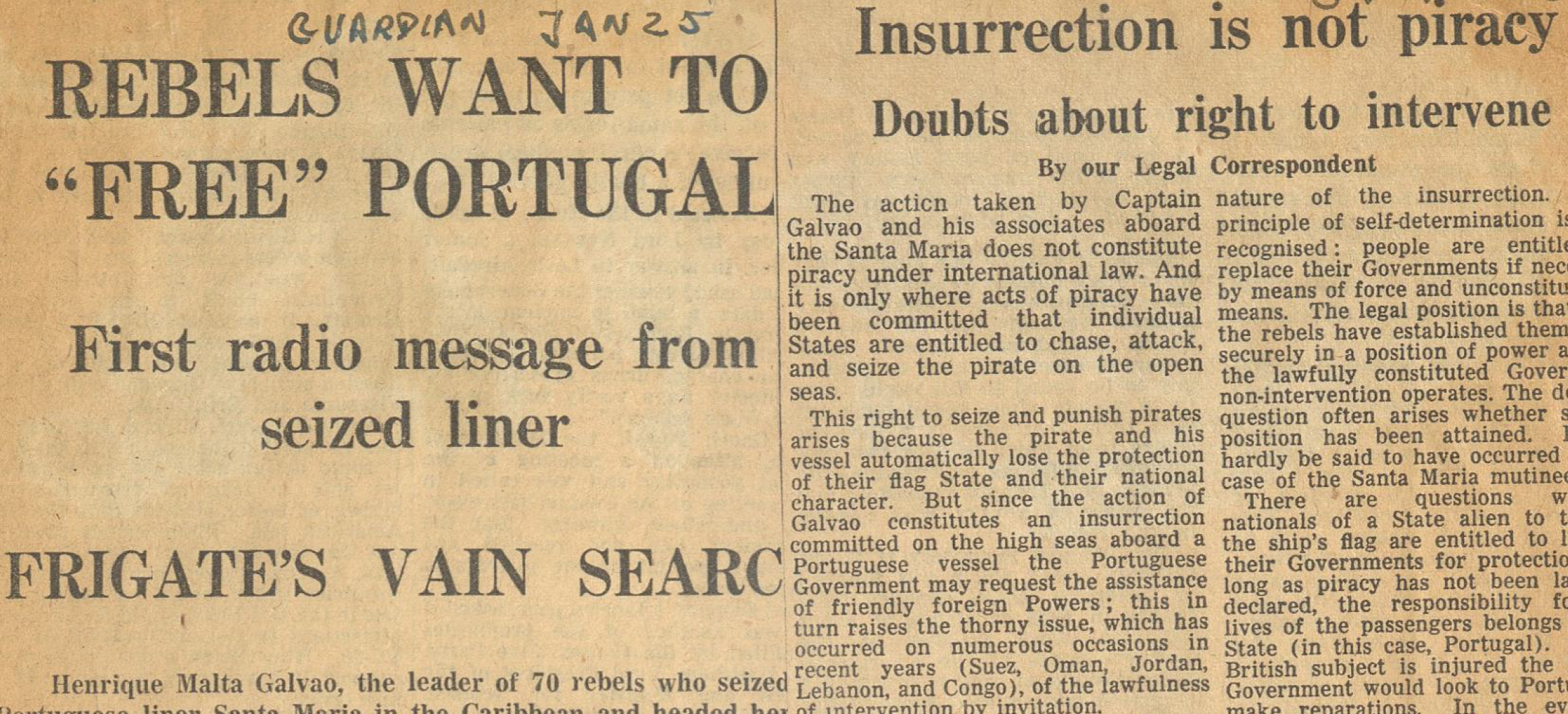 "Rebels want to "Free" Portugal"