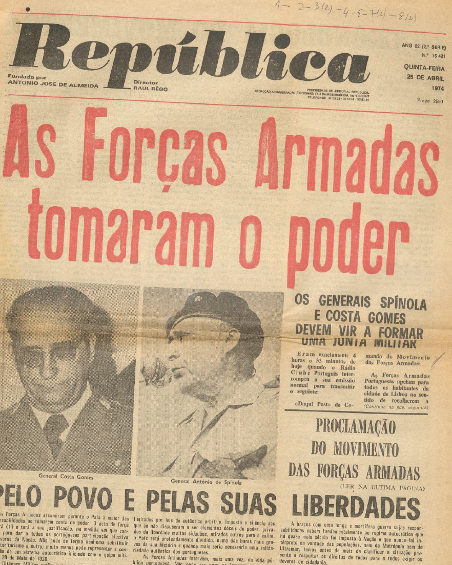 "As forças armadas tomam o poder"