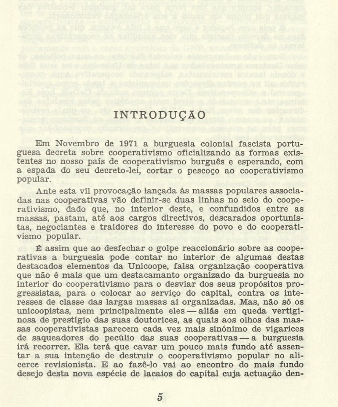"O Cooperativismo em Portugal (Outubro de 1974) "