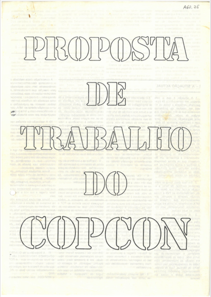 "Proposta de trabalho do COPCON"