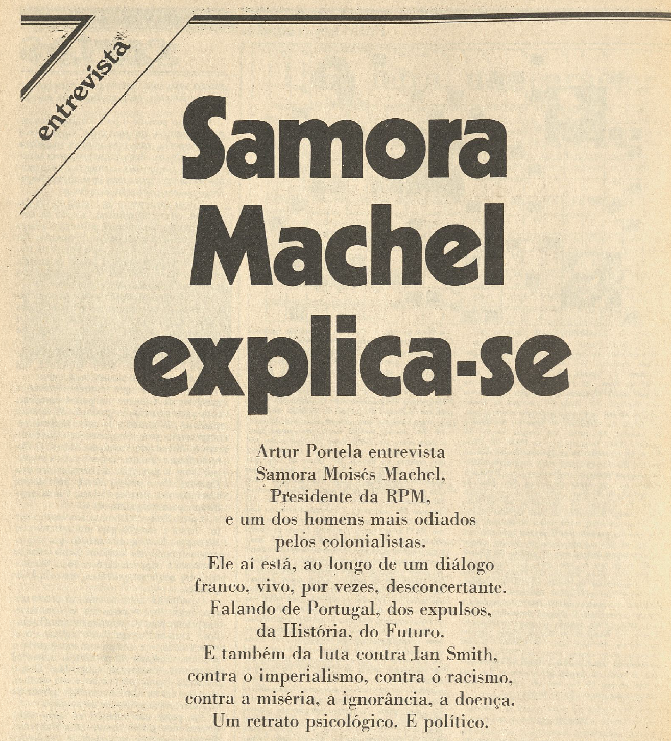 "Samora Machel explica-se"
