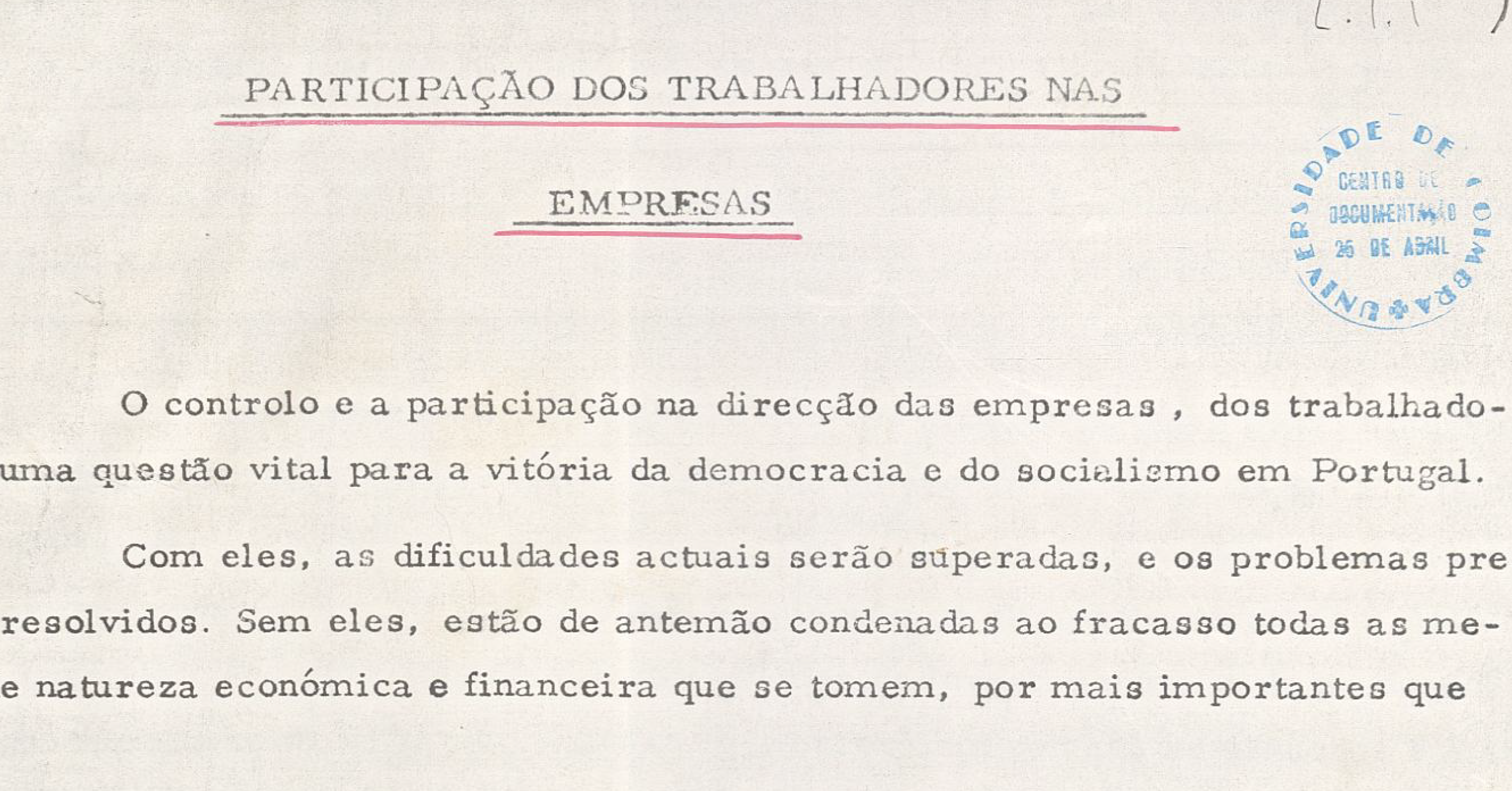 Participação dos trabalhadores nas empresas (1975)