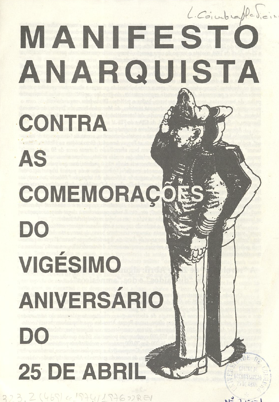 Manifesto Anarquista Contra as Comemorações do Vigésimo Aniversário do 25 de Abril