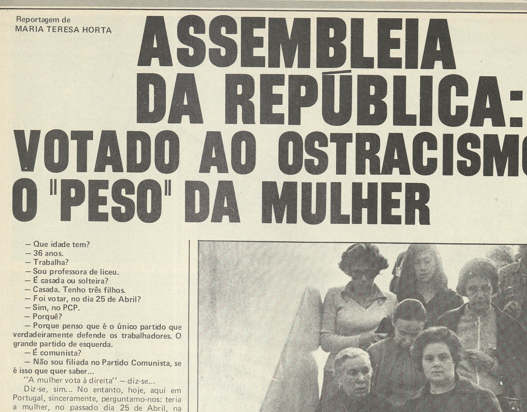 "Assembleia da República: Votado ao ostracismo o "peso" da mulher"