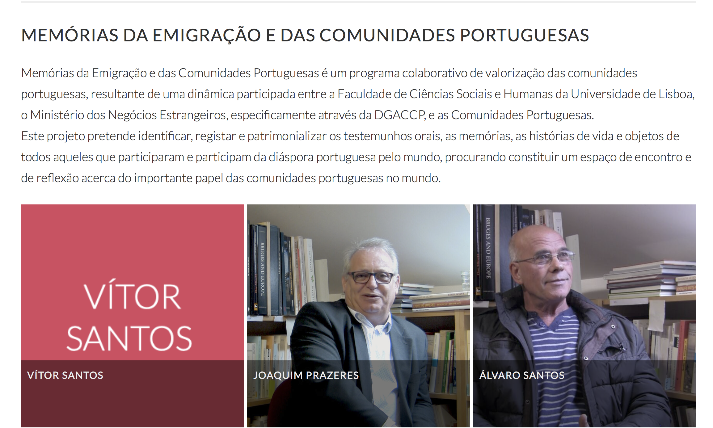 Memórias da emigração e das comunidades portuguesas