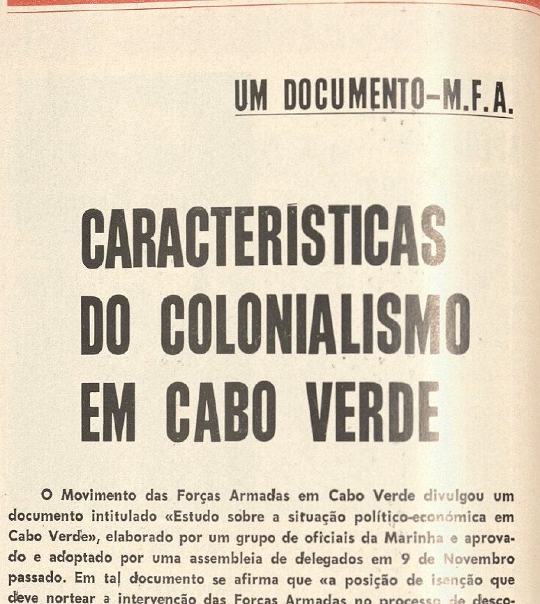 "Características do colonialismo em Cabo Verde"
