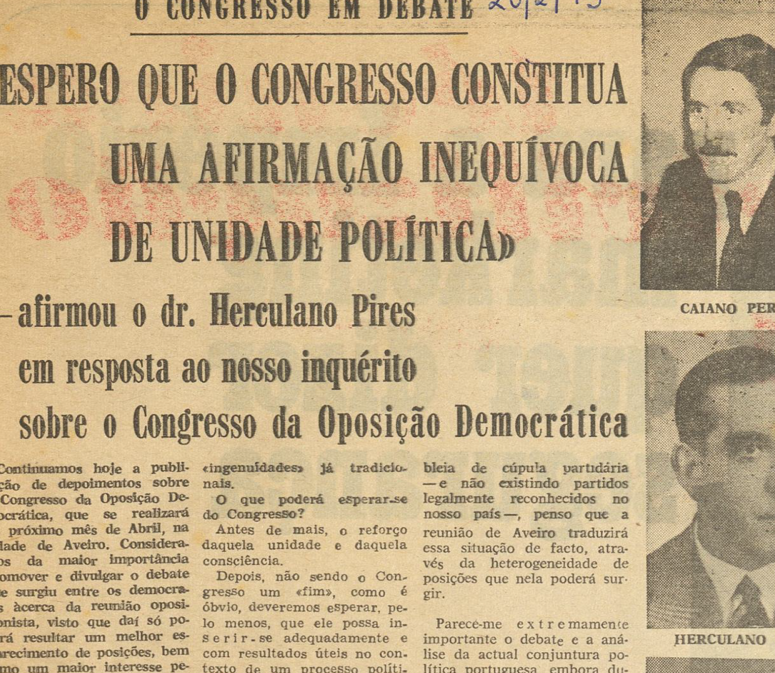 "Espero que o congresso constitua uma afirmação inequívoca de unidade"