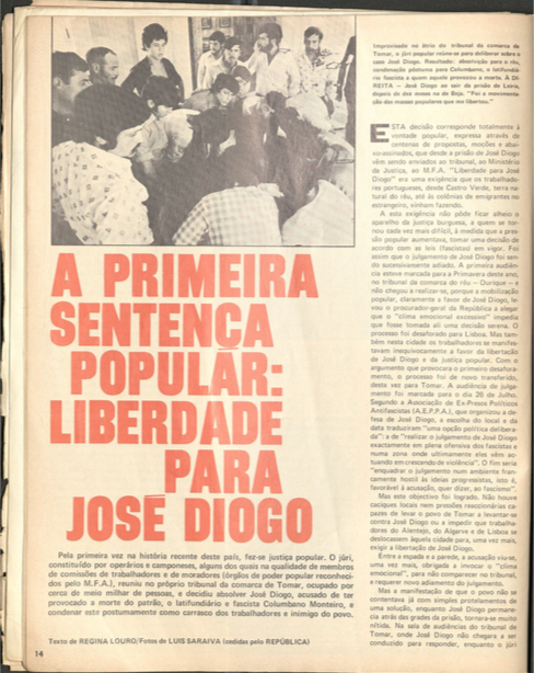 "A primeira sentença popular: Liberdade para José Diogo"