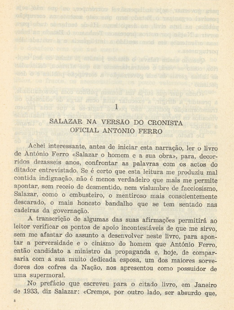 "Salazar na versão original do cronista António Ferro"