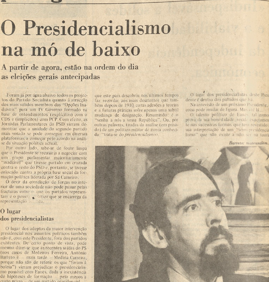 "O presidencialismo na mó de baixo"