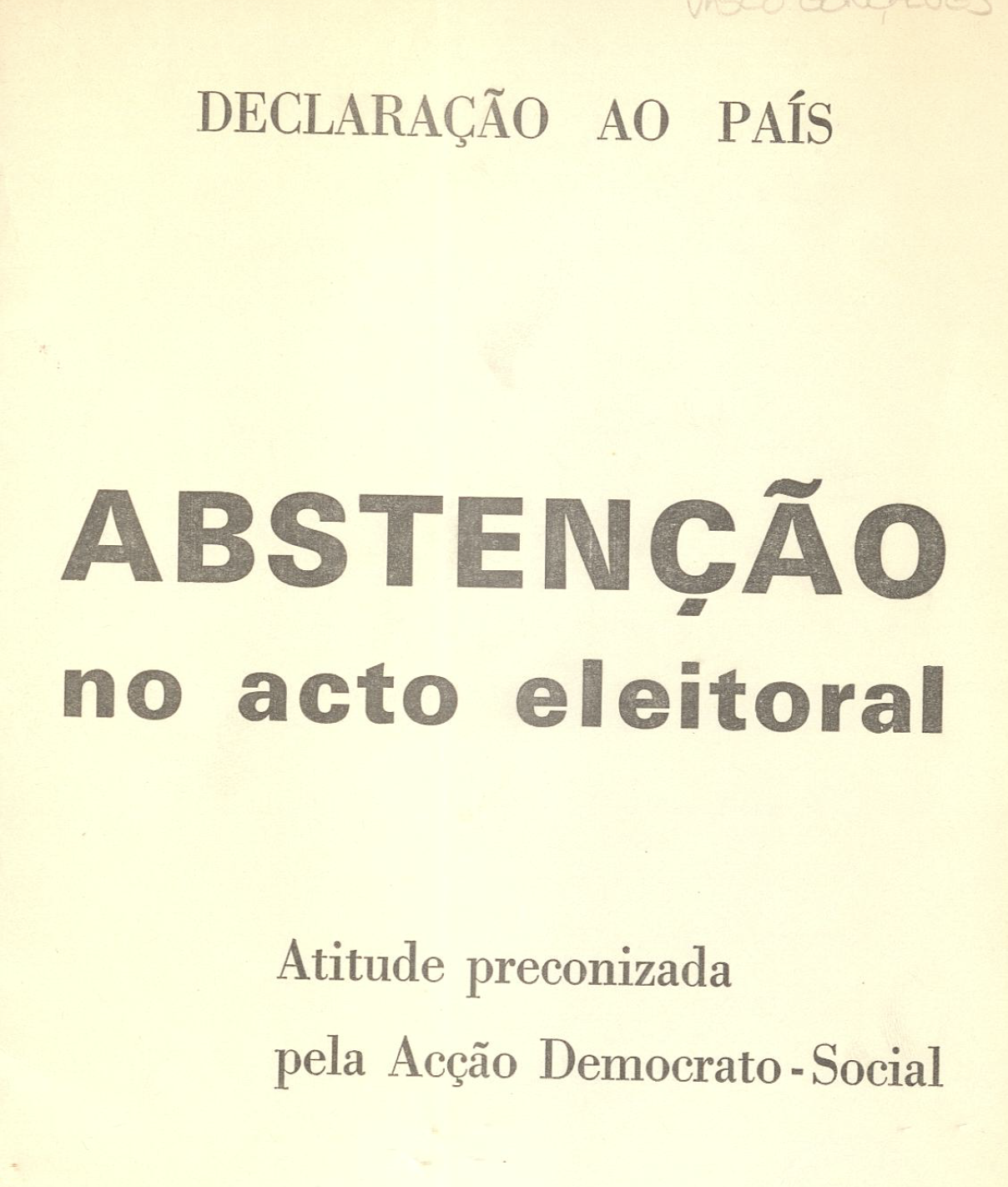 Abstenção no acto eleitoral